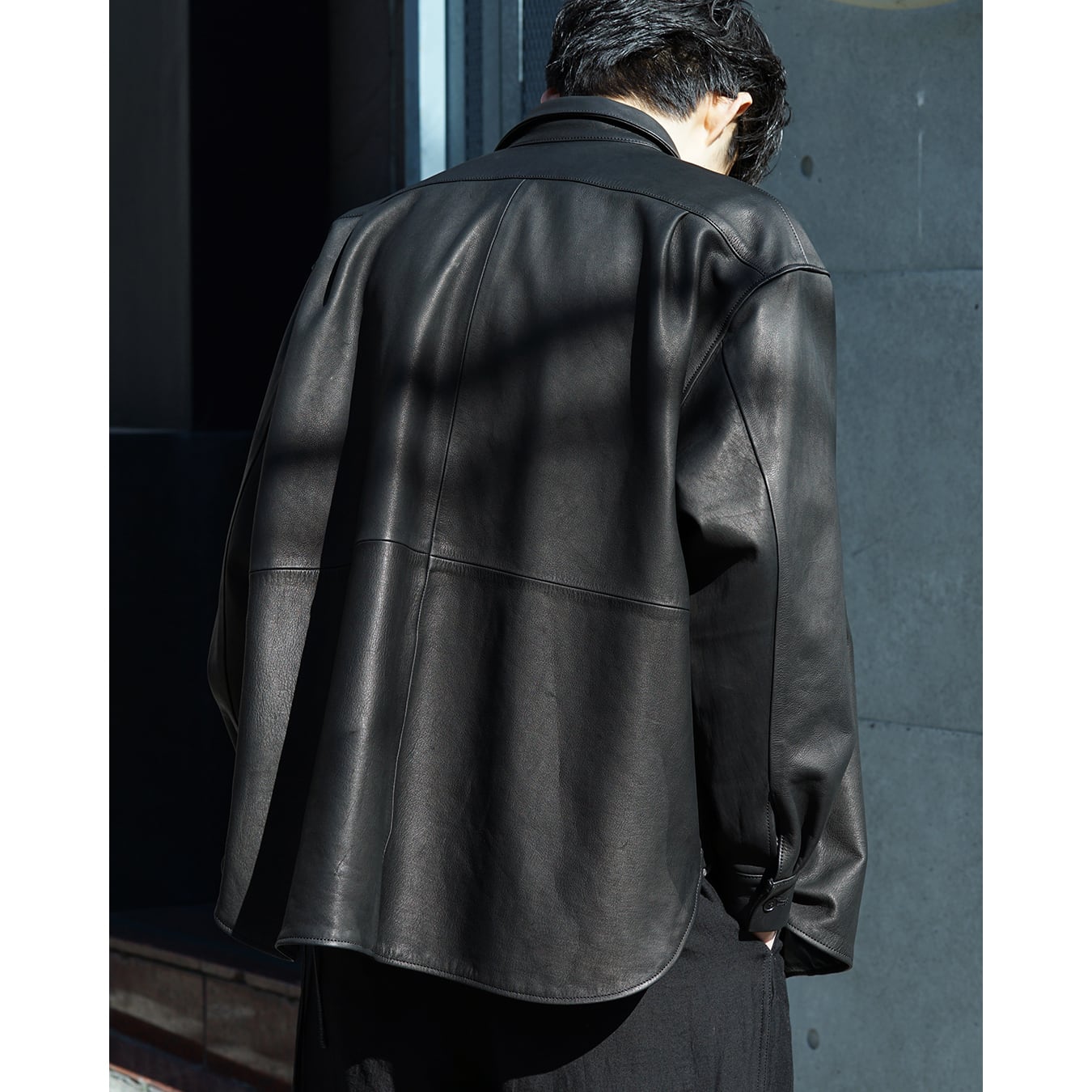 ジャケット・アウター Blanc YM Leather Wide Shirt Black Blanc YM - Leather Wide Shirt / Black | Retikle Online Store