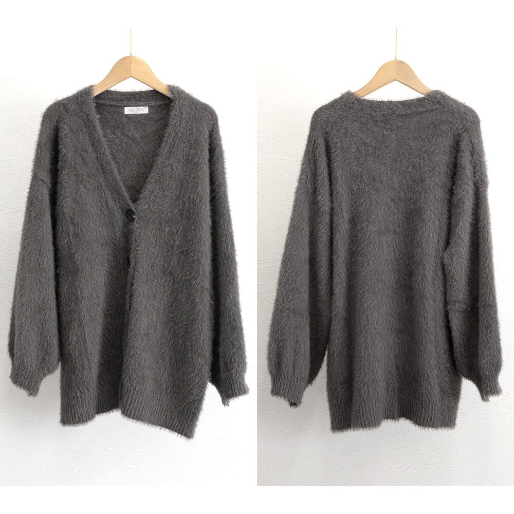 シャギー ニット カーディガン レディース 秋冬 韓国 防寒 保温 暖かい ふわふわ 大人 かわいい おしゃれ アウター 羽織り カジュアル ゆったり 大人可愛い 大人女子