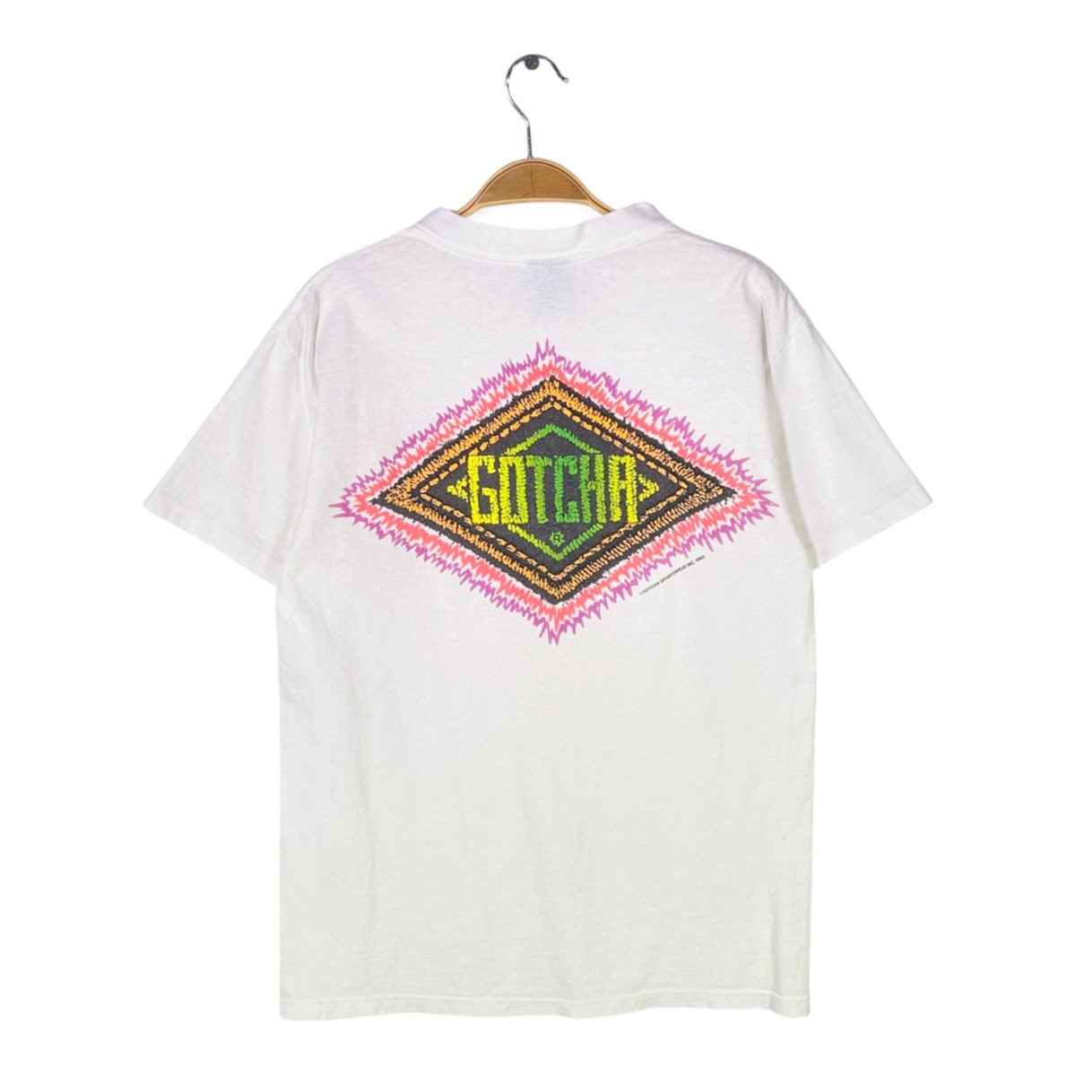 90s ゴッチャ USA製 ヴィンテージTシャツ サーフ ホワイト シングル 