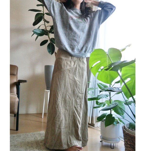 WOOL RICH corduroy long skirt