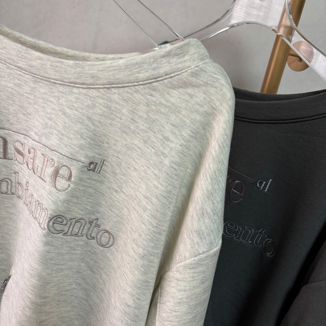 2way logo zip sweat tops【charcoal】