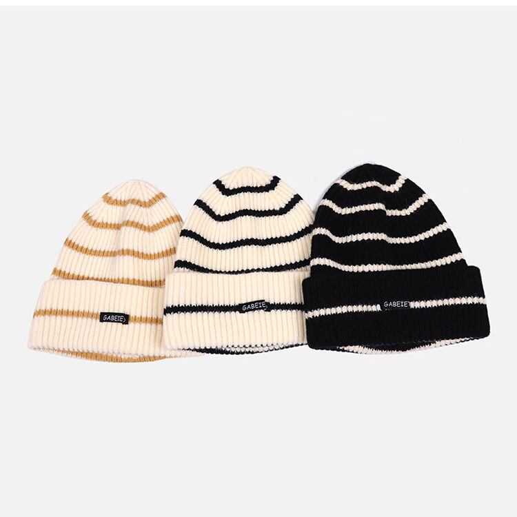 ★PINSTRIPED WOOL KNIT HAT　　　25190