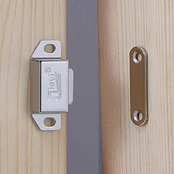 YFFSFDC マグネットキャッチ 強力 小型 磁気キャッチラッチ ネジ付き ステンレス鋼製 磁石 ドア止め金具 引き戸/家具扉/戸棚/食器棚用 磁気ドアキャッチ (シルバー10セット)