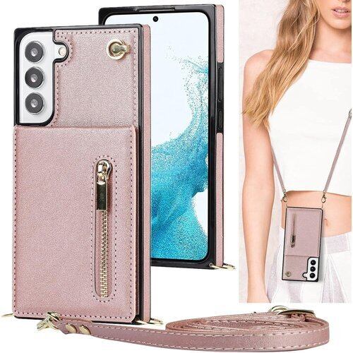 S22 galaxy ケース 手帳型 ショルダー ポシ 13 ケース au 対応 S22ケース サムスン ギャラクシー S22 カバー S22 ケース SC51C ケース SCG13 カバー スマホケース S22ケース ポシェットケース 適用 case iCoverCase 肩がけ 首掛け 斜め掛け カードケース チェーン ファスナー型 ストラップ付き ショルダーケース クロスボディ カード入れ スマホケース 携帯カバー ピンク 1928