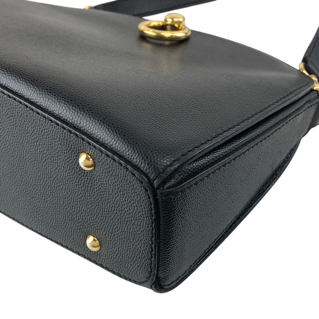 CELINE セリーヌ ショルダーバッグ レザー ブラック サークルロゴ  vintage ヴィンテージ オールド 5rb8tv