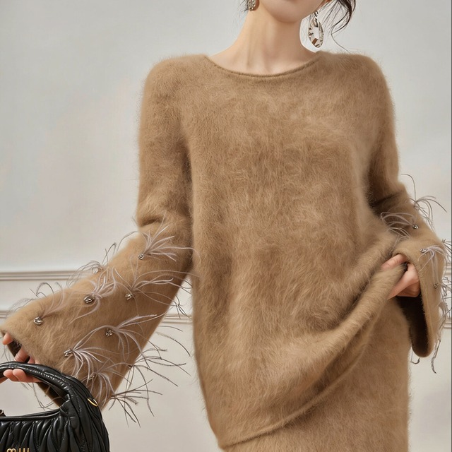 フェザーディテール クルーネック ニット　1col　H11150