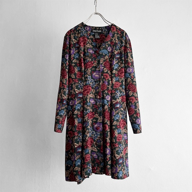 Green Botanical V Neck Mini Dress