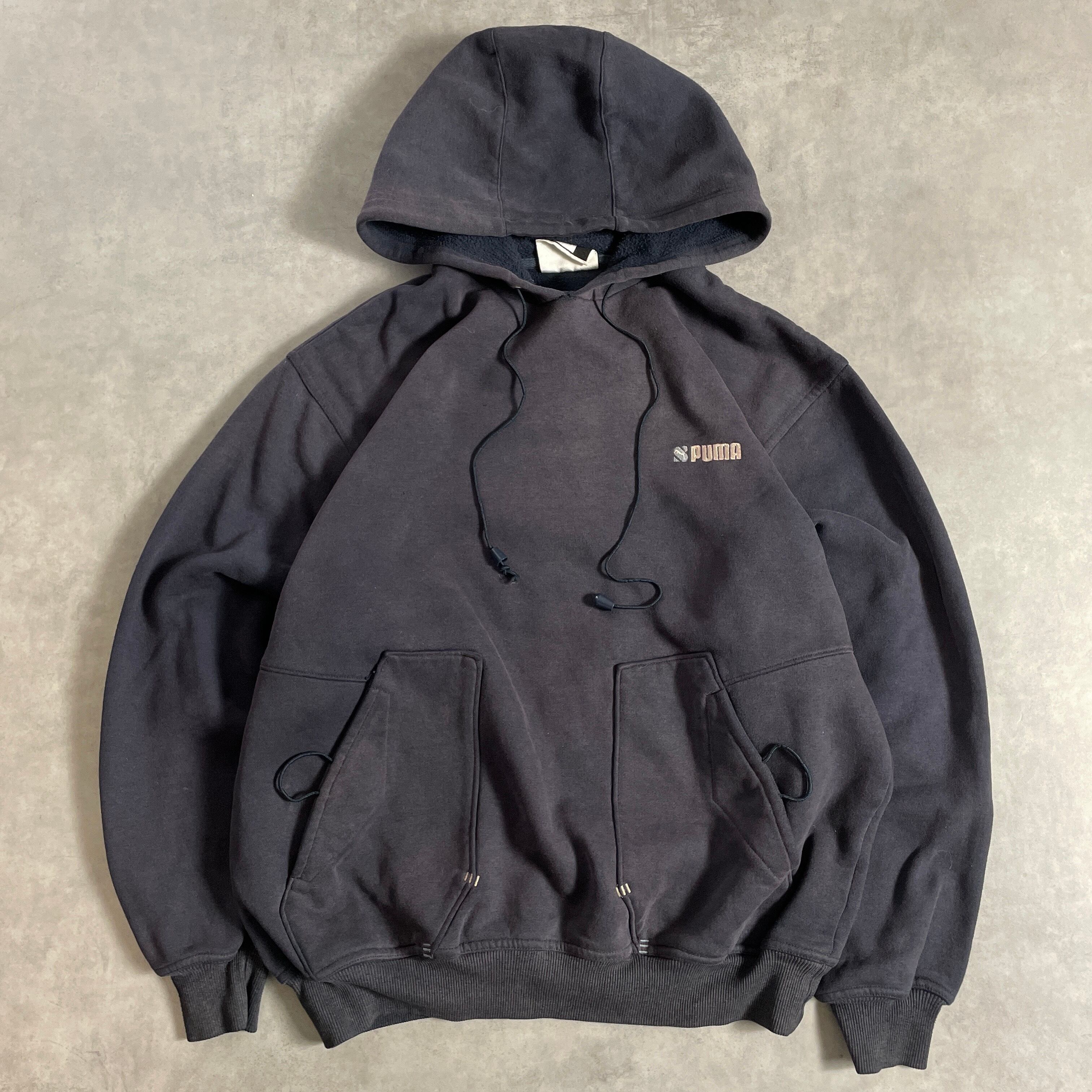 90s PUMA 鬼フェード ギミック パーカー ブラック 雰囲気抜群 ボロ プーマ