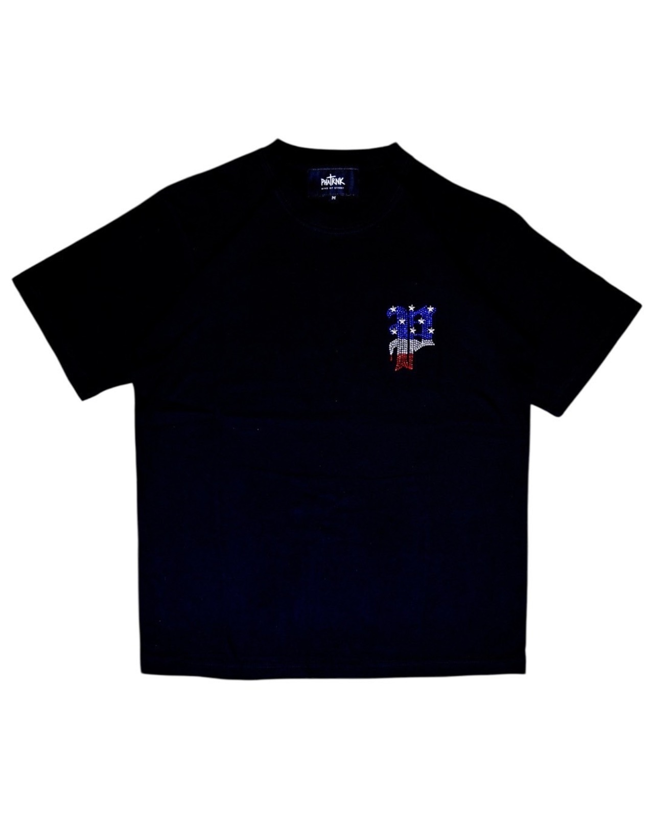 OLD P LOGO USA FLAG RHINESTONE TEE