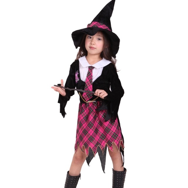 【即納】ハロウィン 衣装 魔法学園  魔女 キッズコスチューム 3点セット