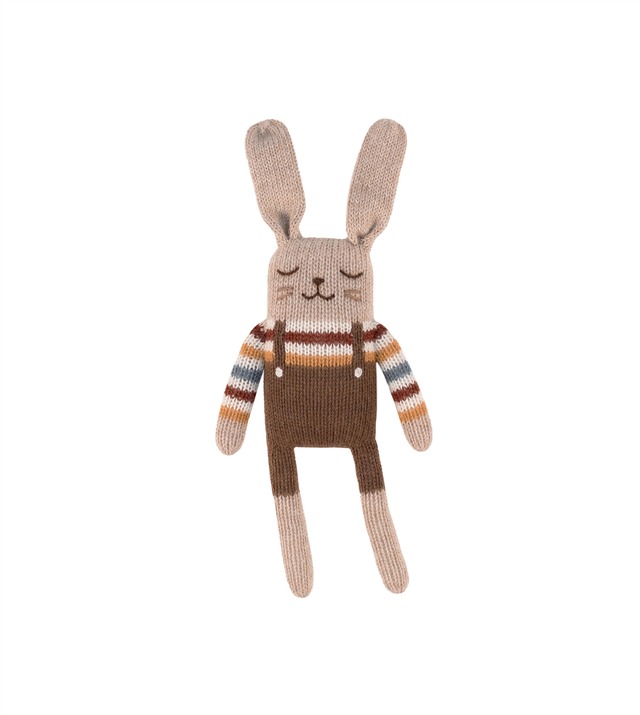 main sauvage/Bunny knit toy,pull arc-en-ciel