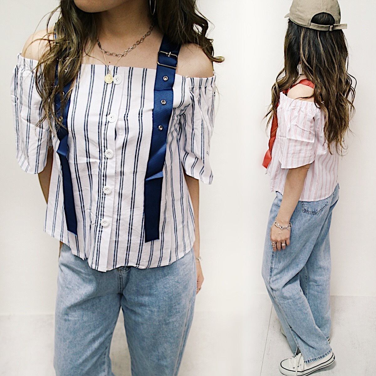 ショルダーベルトトップス