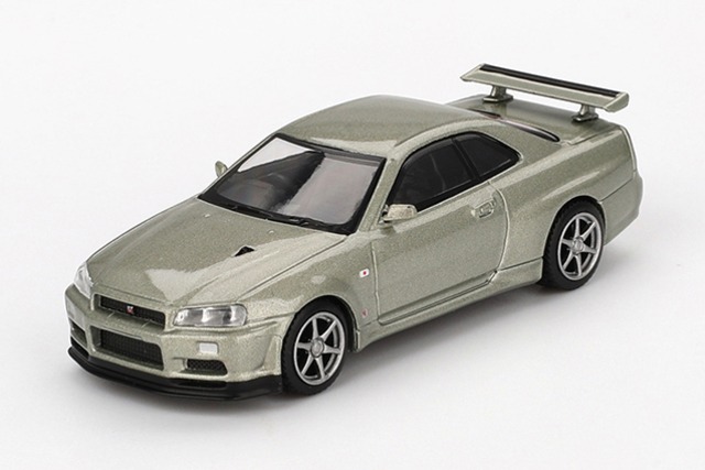 MINI GT 1/64 Nissan スカイライン GT-R R34 VスペックII Nur ミレニアムジェイド(右ハンドル)
