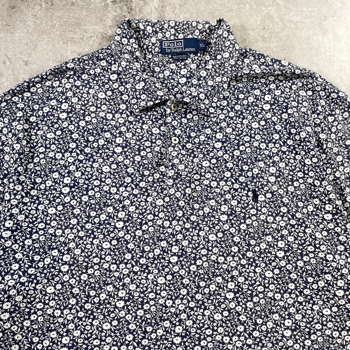 お*ね様 90s polo by ralph lauren ポロシャツ 花柄　ク 90年代 Polo by Ralph Lauren ポロバイラルフローレン 花柄 半袖