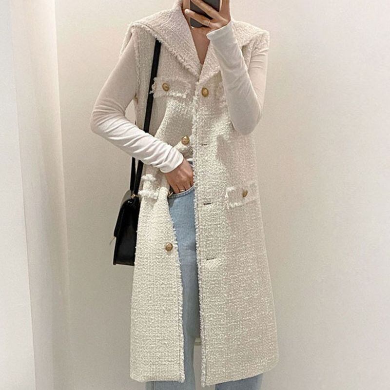 ツイードベストロングコート 23177