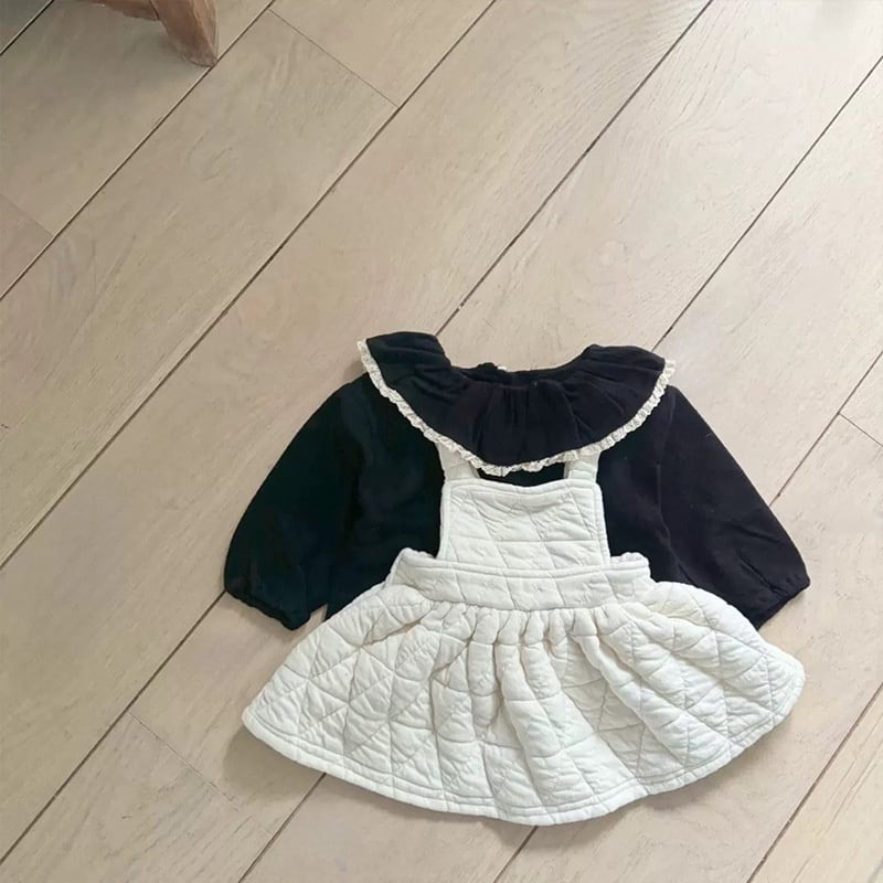 【BABY】韓国風 厚手無地ワンピース