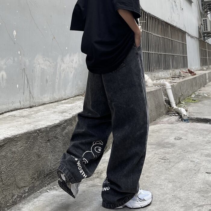 ジーンズ レディースルーズパンツ プリントカジュアル ケッペル16907640951