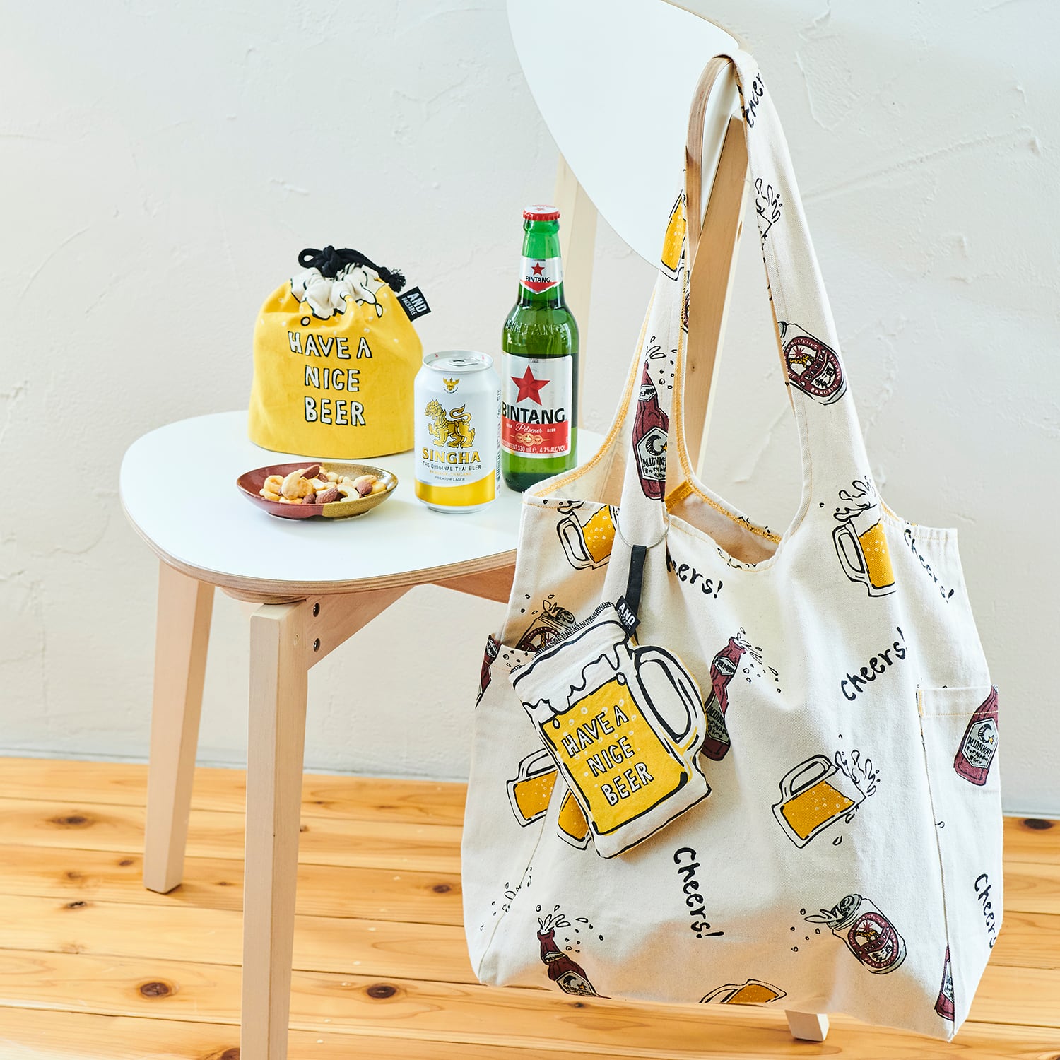 MBO マルシェバッグ ビールパターン NT (4573619380116) | AND PACKABLE