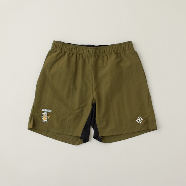 残り1点　サイズS. ELDORESO.(エルドレッソ)Beerman Shorts(Olive) メンズ・ウィメンズランニングパンツ