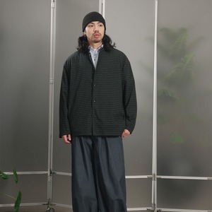 シャドーチェック・スタンドカラーブルゾン A2077