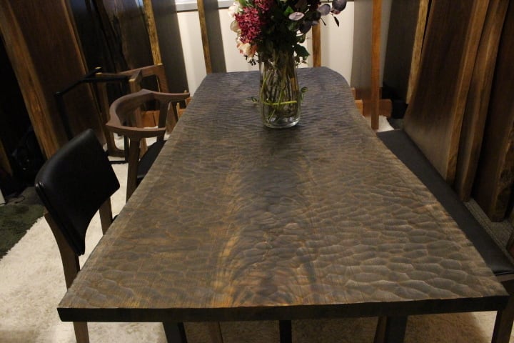 なぐり草木染】欅（ケヤキ）_1880×800×45_浅草本店_テーブル天板/一枚