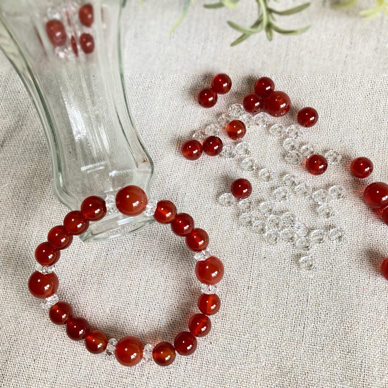 天然石ブレスレット（レッドアゲート） | ひこうきぐも