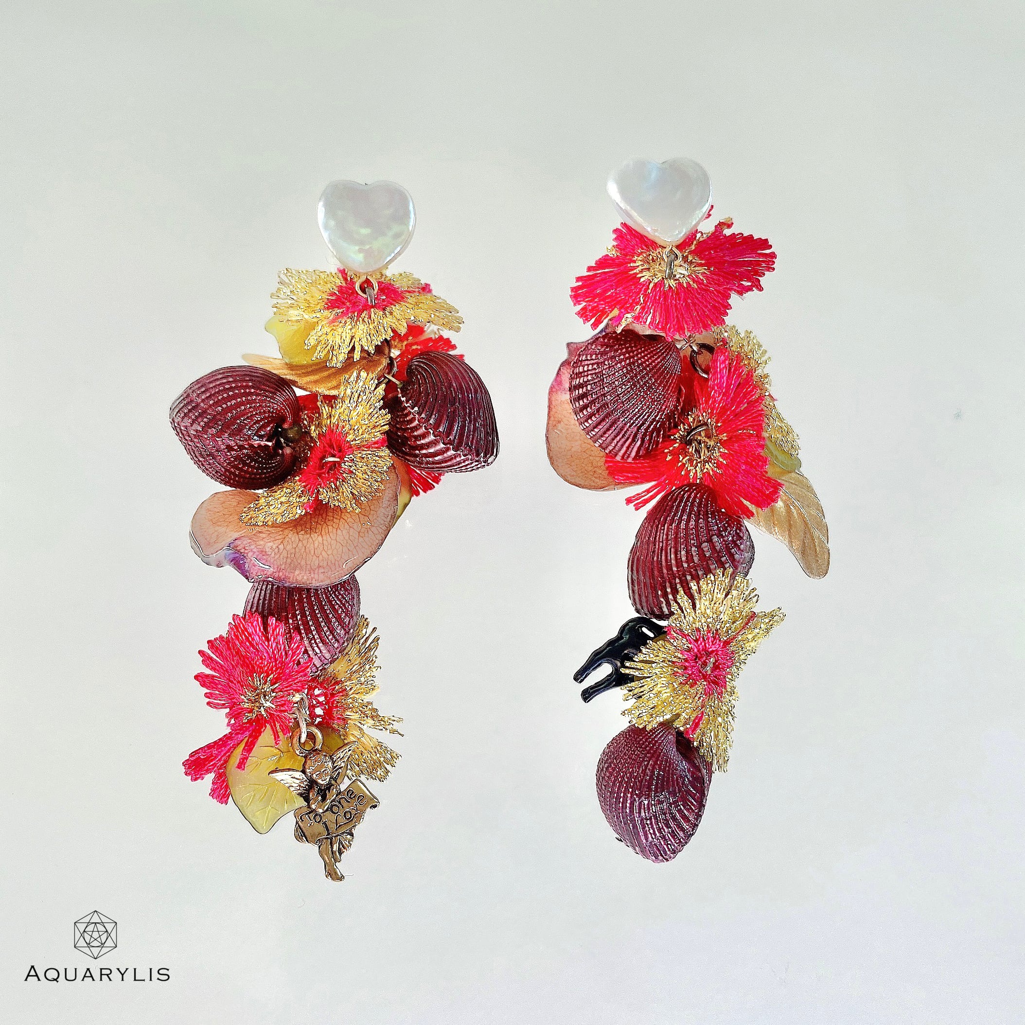 ピアス ハート ローズクォーツ 天然石 パワーストーン 001