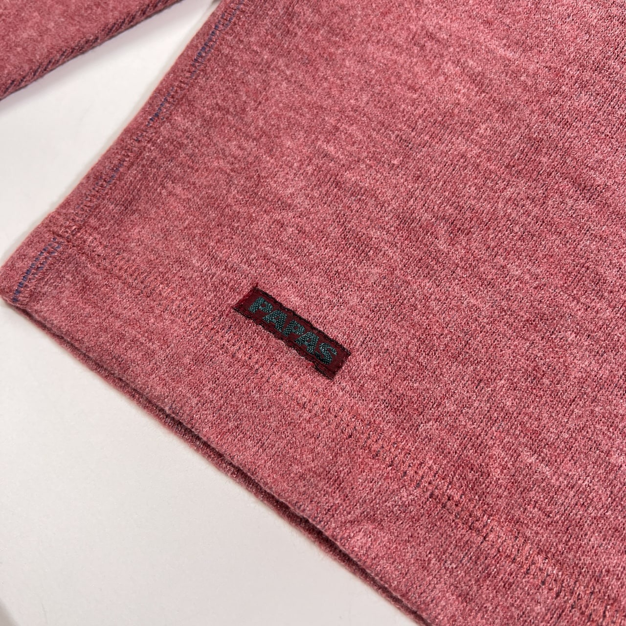 美品 PAPAS パパス Vガゼット スウェット風 トレーナー シャツ サイズ 46 S /メンズ/ピンクパープル系