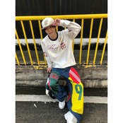 VINTAGE ストリート 冷感グラフィック ロングTシャツ T2278