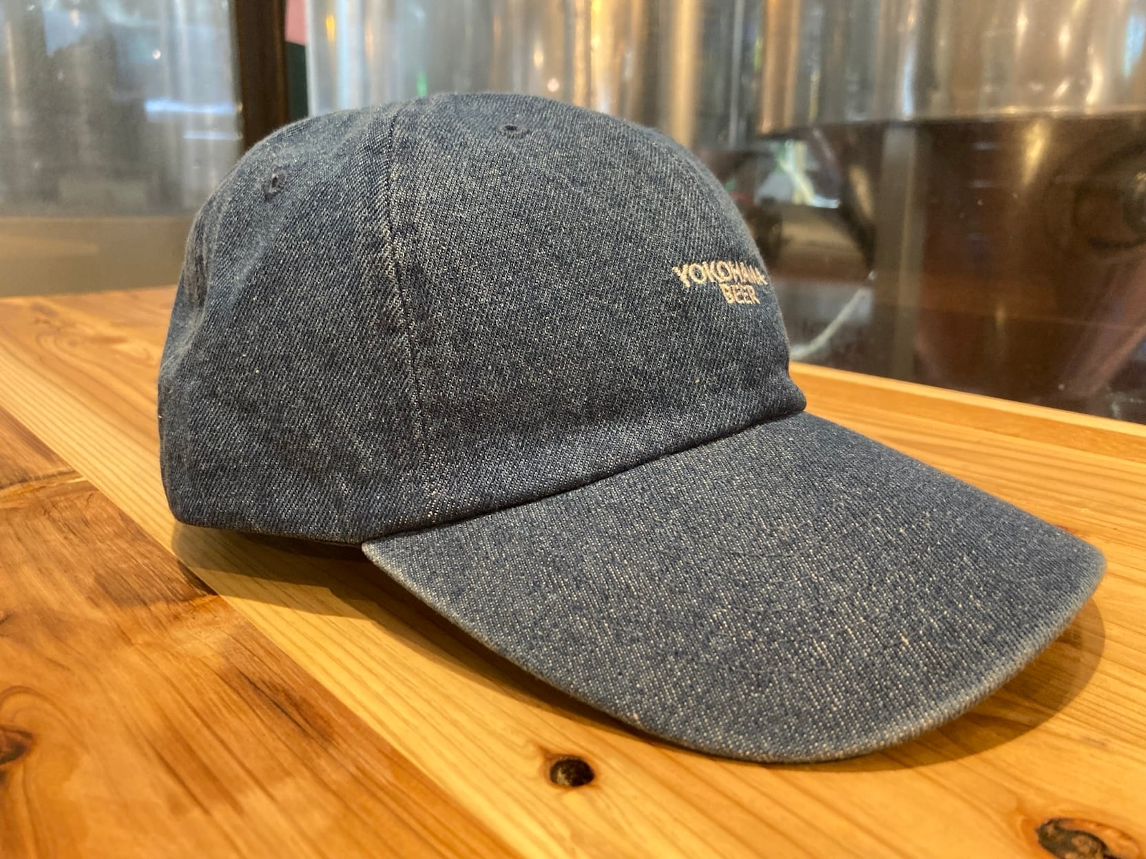 YOKOHAMA BEER ロゴ刺繍デニムCAP　ダークブルー【NEWHATTAN】