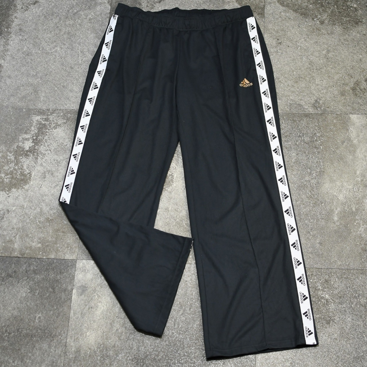 adidas side logo wide straight track pants