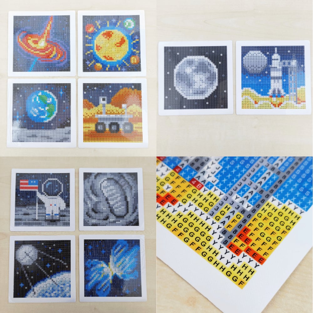 ミニダイヤモンドアート〈宇宙〉 (全10柄) ラウンドビーズ 国内送料