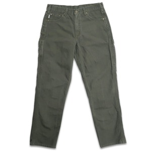 古着 カーハート Carhartt ワークパンツ ダック モスグリーン 表記：W34L32　gd408428n w60120
