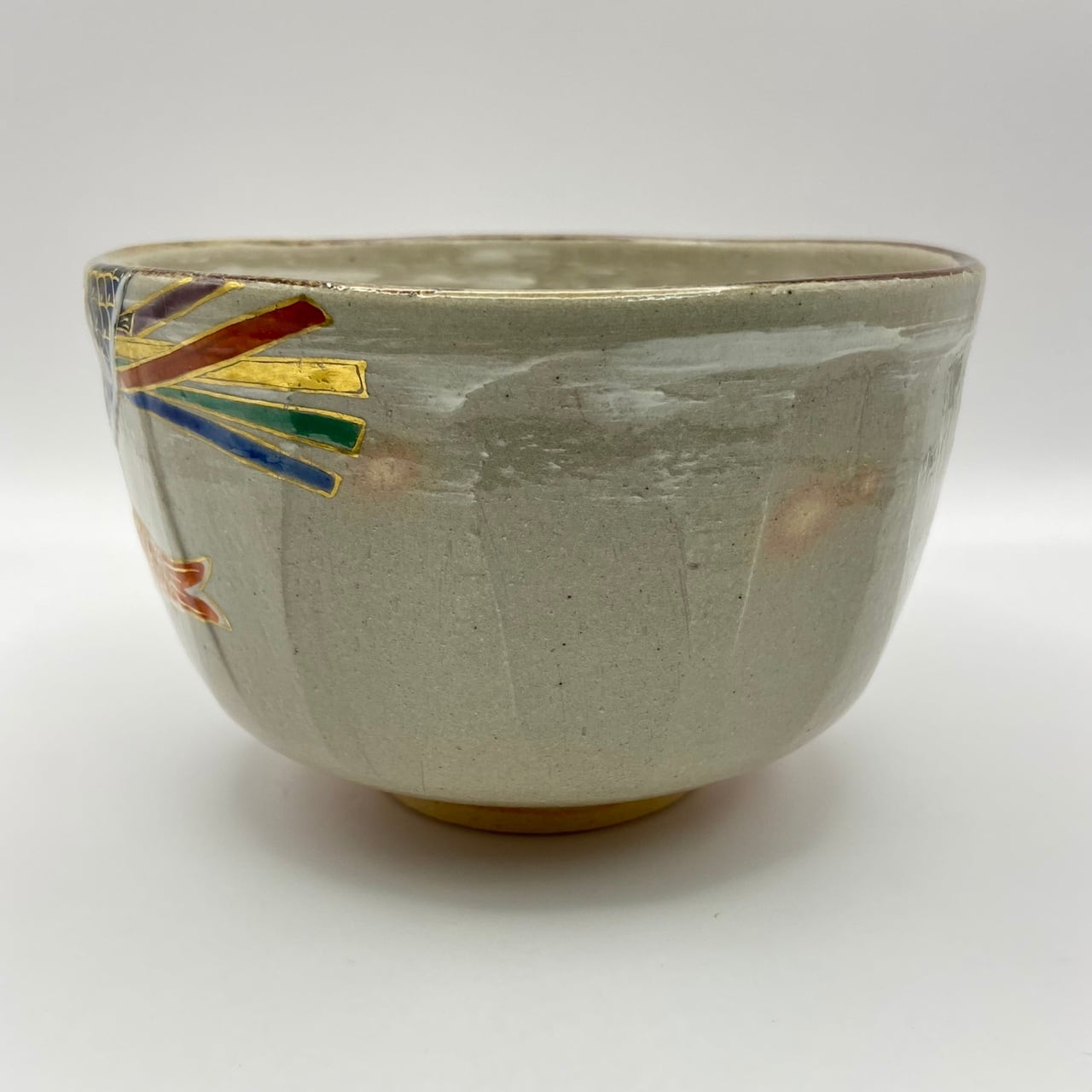乾山吹流茶碗　南口閑粋　杣山焼 共箱 新品】茶碗 乾山 吹流し 杣山焼 南口閑粋 共箱入 | 茶道具 錦玉堂