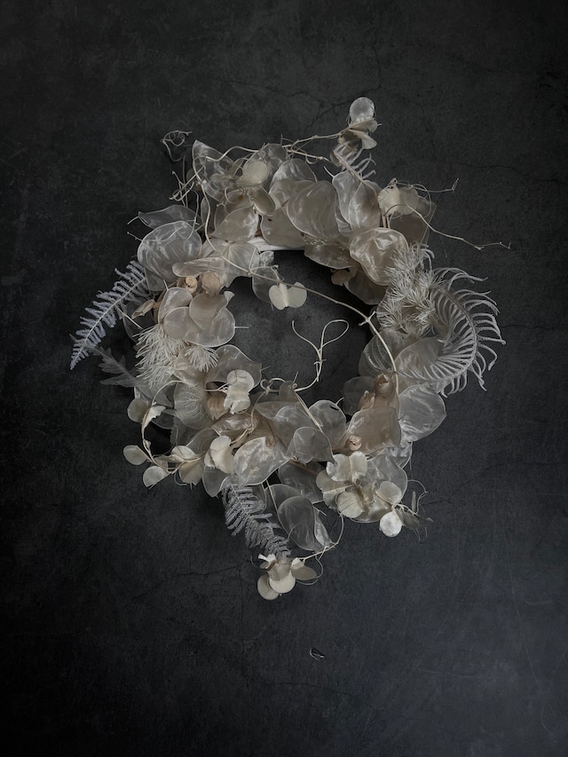 ヤマイモとルナリアのリース white wreath