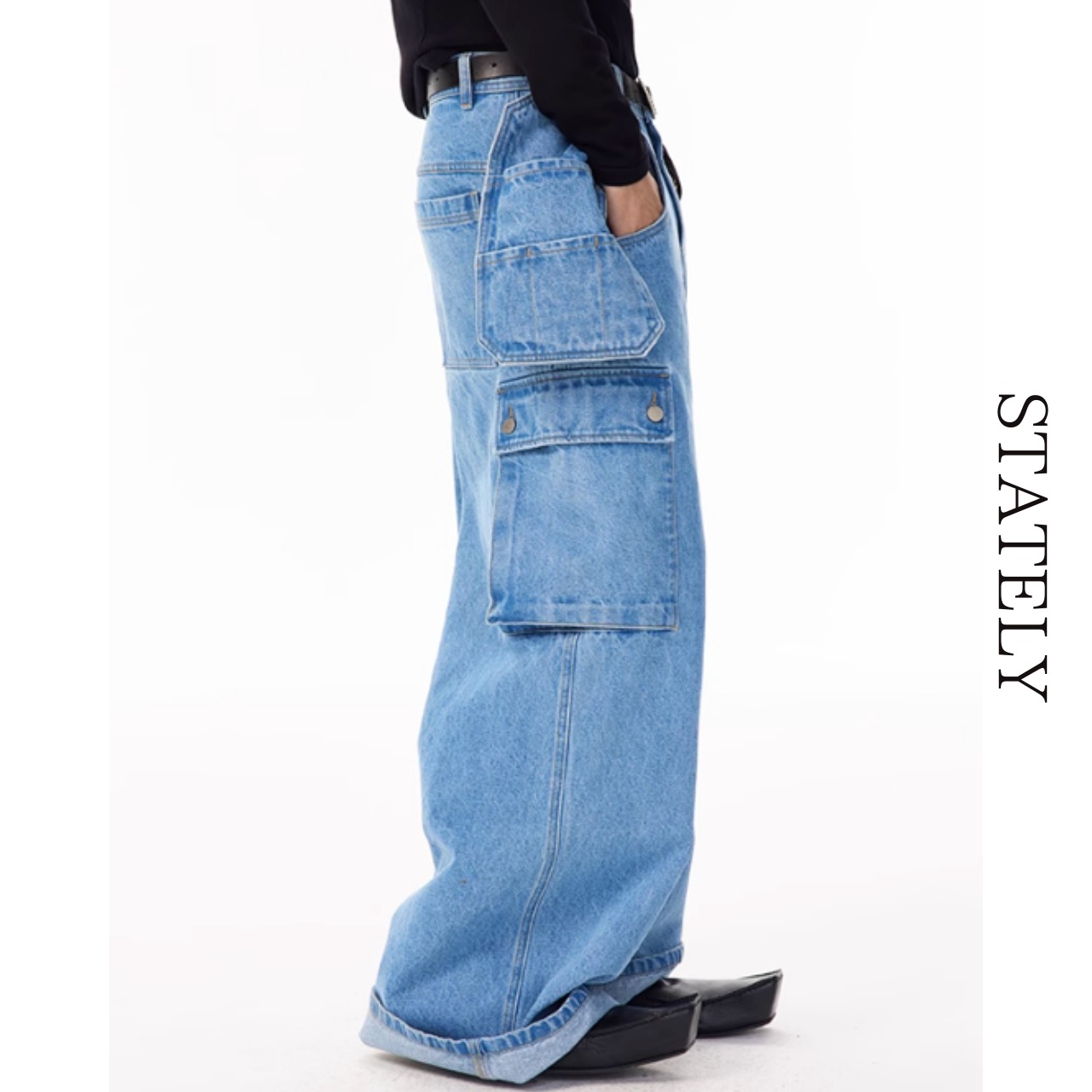 ユーティリティポケット デニムカーゴパンツ_B06・画像5