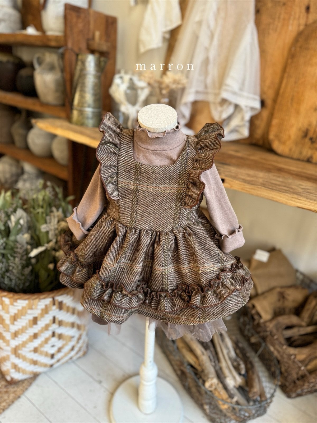 即納》《marron》Aloha Dress (check) | Rico.