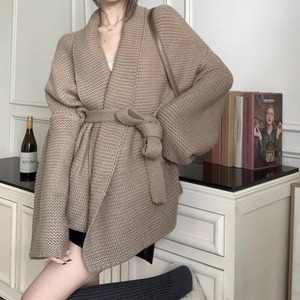 レディース トップス ニット セーター カーディガン コート アウター 上着 羽織 前開き コーディガン 長袖 萌袖 Vネック 襟付き ベルト ウエストマーク ハイウエスト 厚手 大人可愛い きれいめ シンプル カジュアル おしゃれ かっこいい こなれ感 ラフ ルーズ エレガント 抜け感 無地 秋 冬 デート お出かけ 女子会 休日 ショッピング 韓国 オルチャン コーデ 暖かい 体型カバー 普段使い S M L XL 2XL 3XL 4XL 大きいサイズ ゆったり ゆる 黒 ブラック 茶色 ブラウン