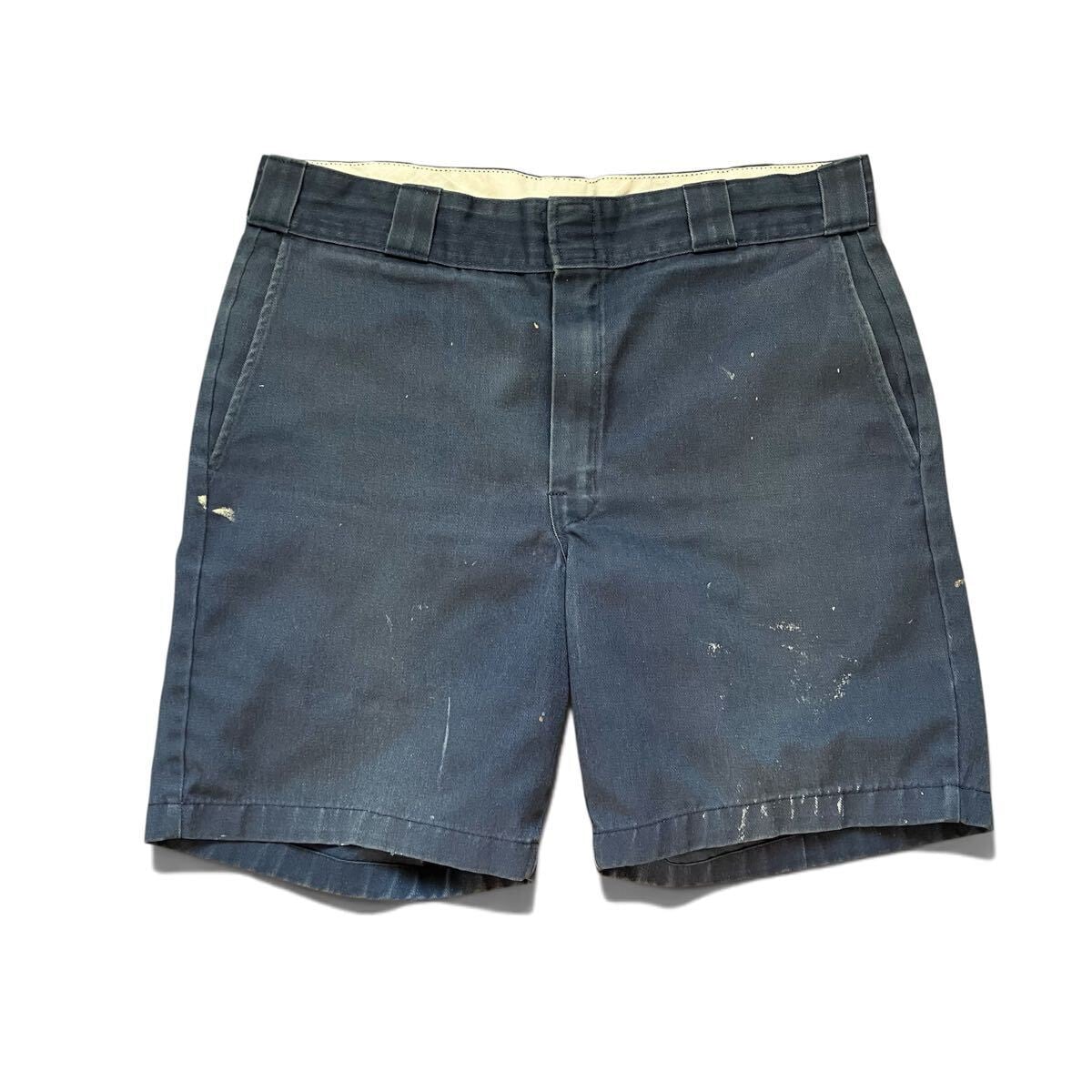W34】00s Dickies ディッキーズ リメイク ワークショーツ ネイビー