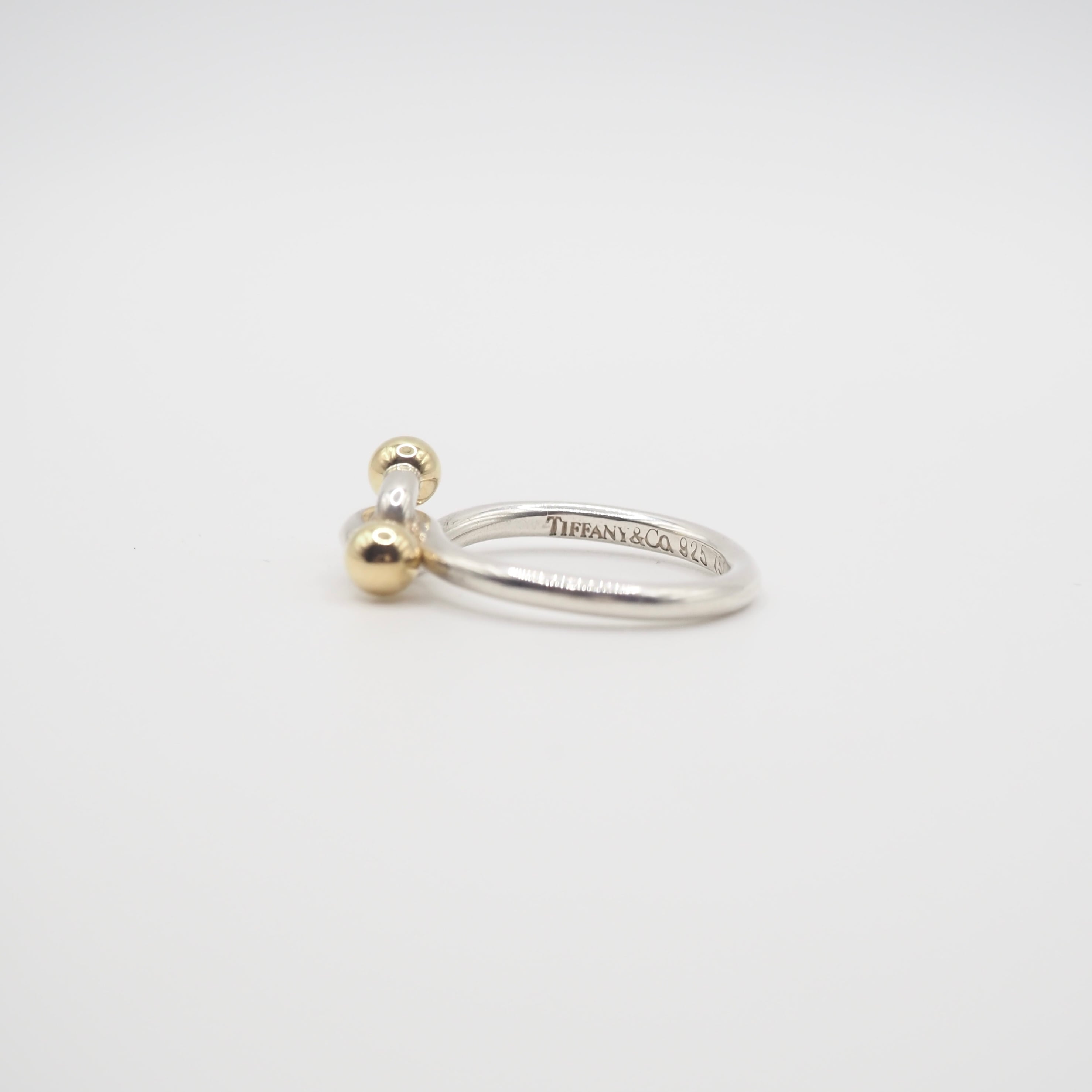 Tiffany&Co. 約7号 ラブノットリング シルバー925 K18 ティファニー