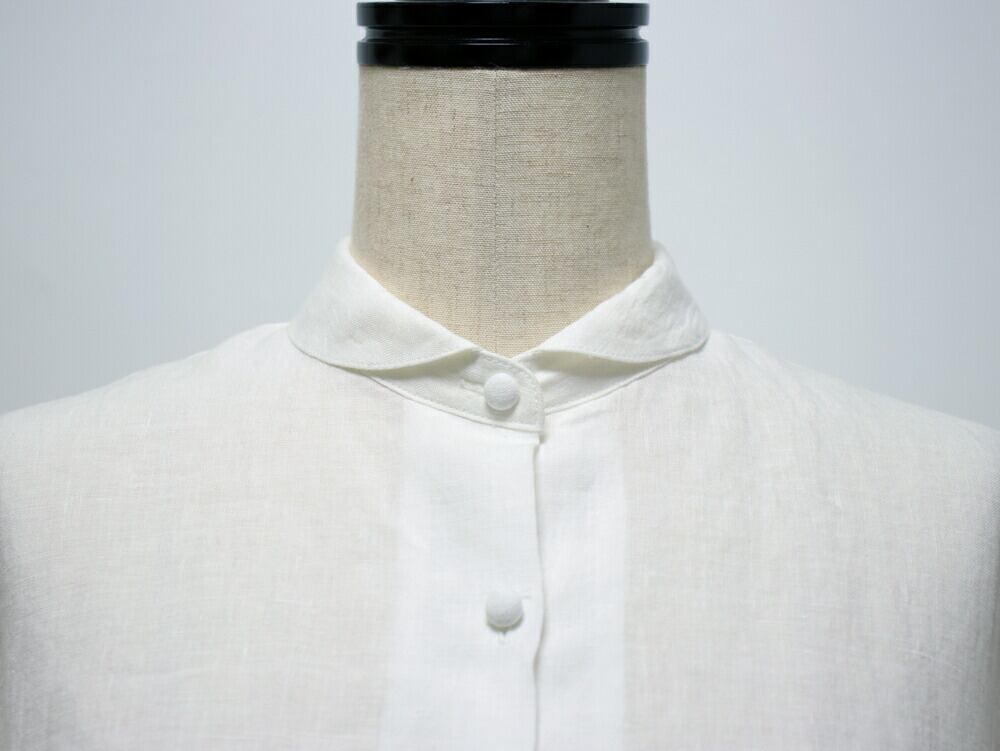 美品　ジャーナルスタンダードラックス　長袖　丸襟　ワイドシャツ　くるみボタン 美品 ジャーナルスタンダードラックス 長袖 丸襟 ワイドシャツ