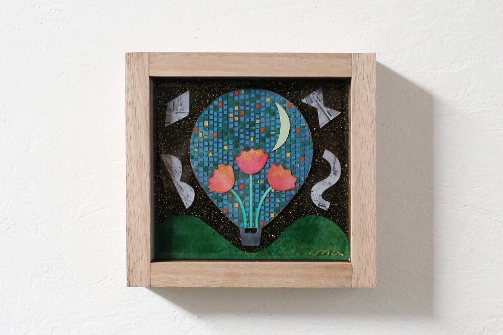 木製フレーム「夜の風景 02」 M-143