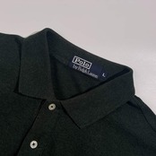 90s Polo by Ralph Lauren ポロ ラルフローレン ワンポイント刺繍 長袖 ポロシャツ L/ダークグリーン系 メンズ ビンテージ