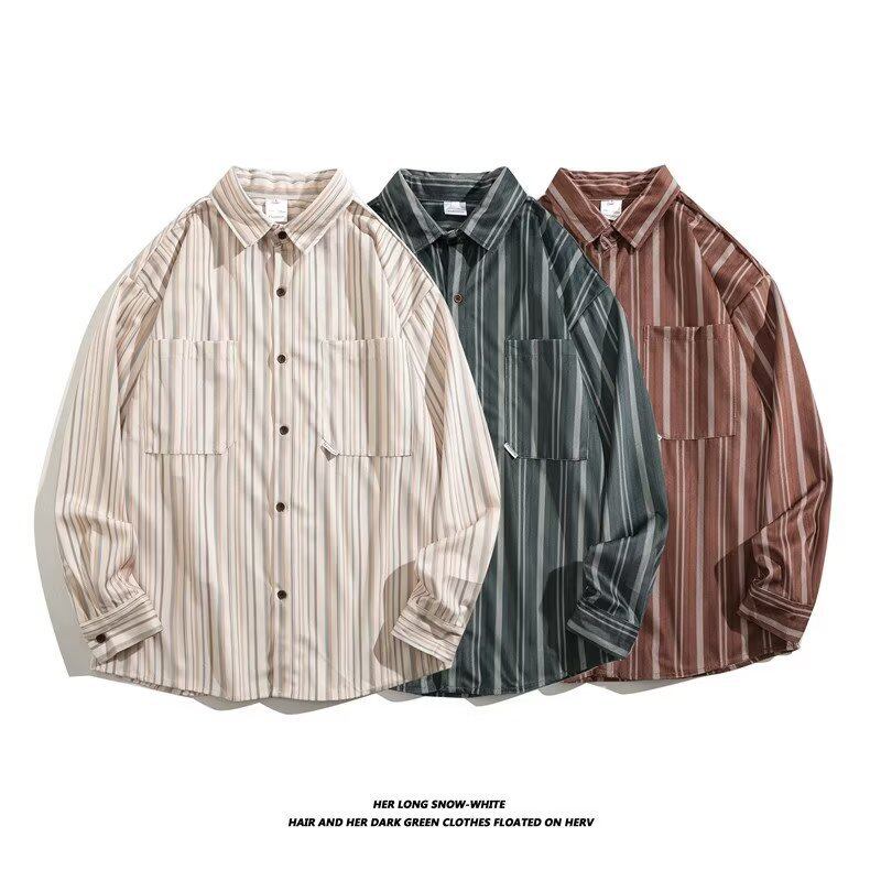 メンズ・シャツ・ブラウス・秋のコート・気質・長袖・トップス・M~3XL 3色