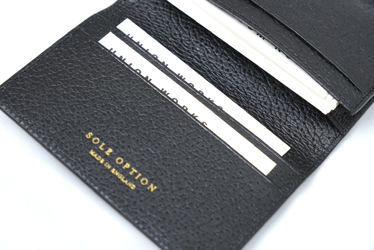 【SOLE OPTION】 Pulteney / Business Card Holder / BLACK（Pig Skin）