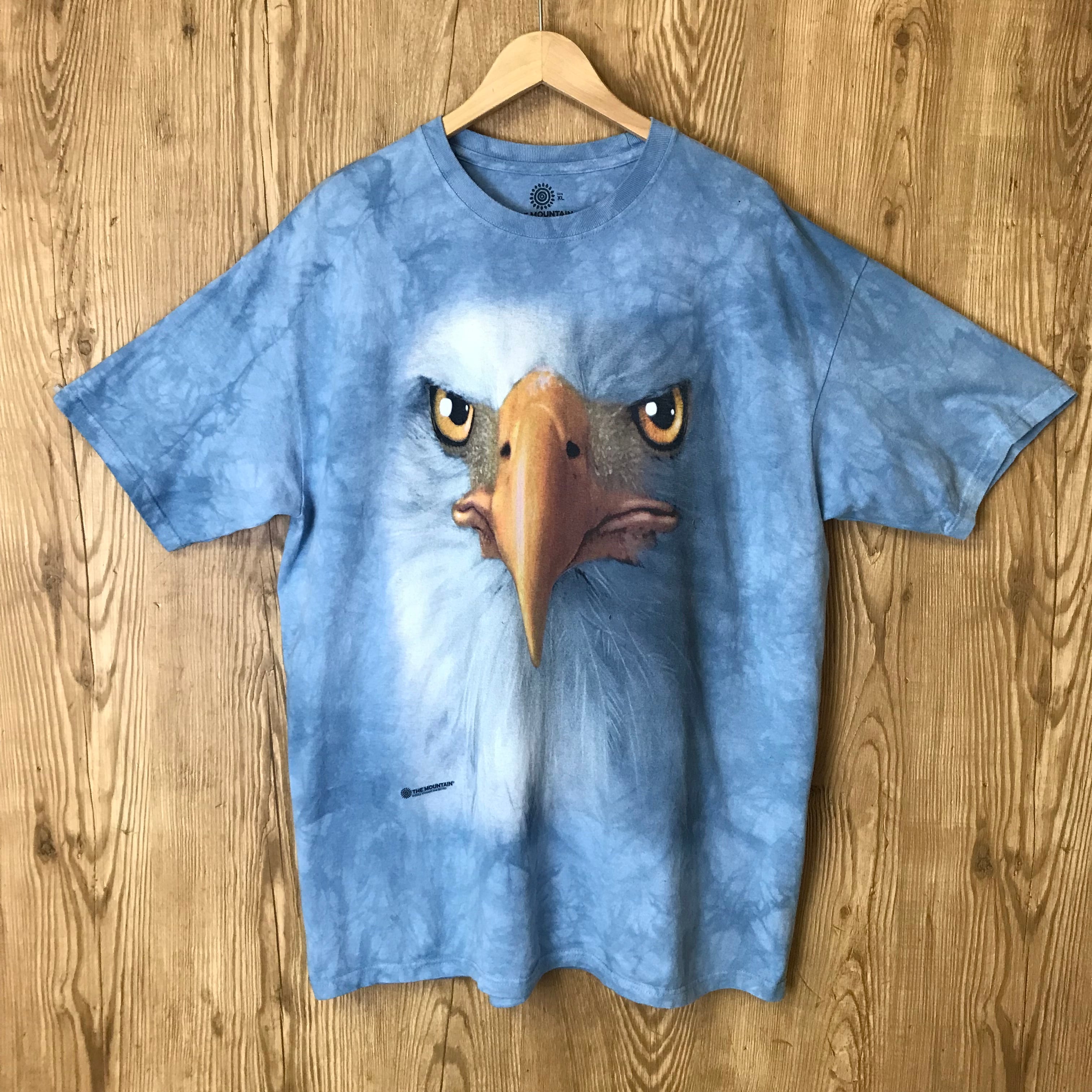 ☆THE MOUNTAIN タイダイ染め 鷹 イーグル 顔面 プリント Tシャツ