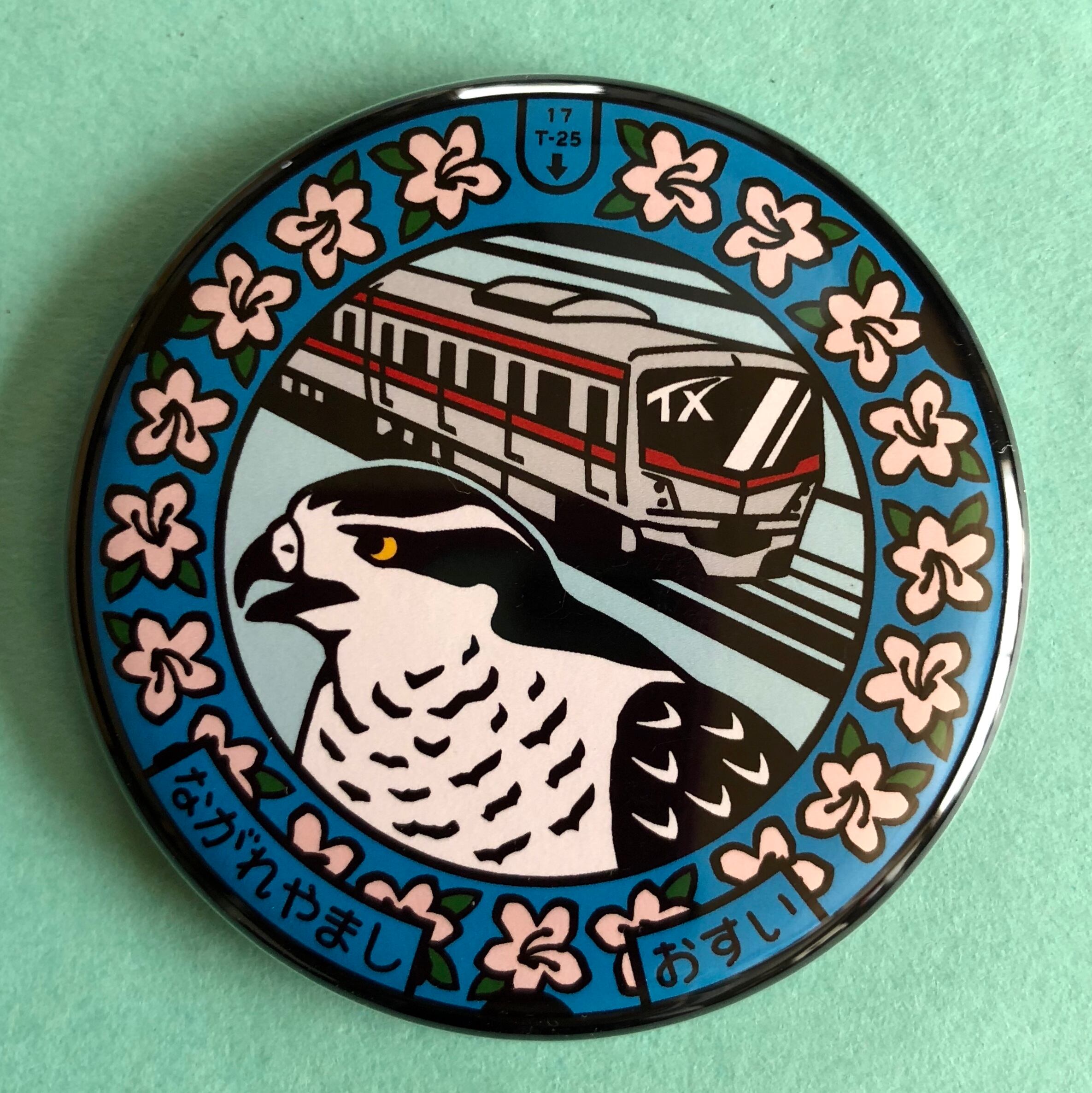 マンホール【マグネット】千葉県 流山市 オオタカとつくばエクスプレス