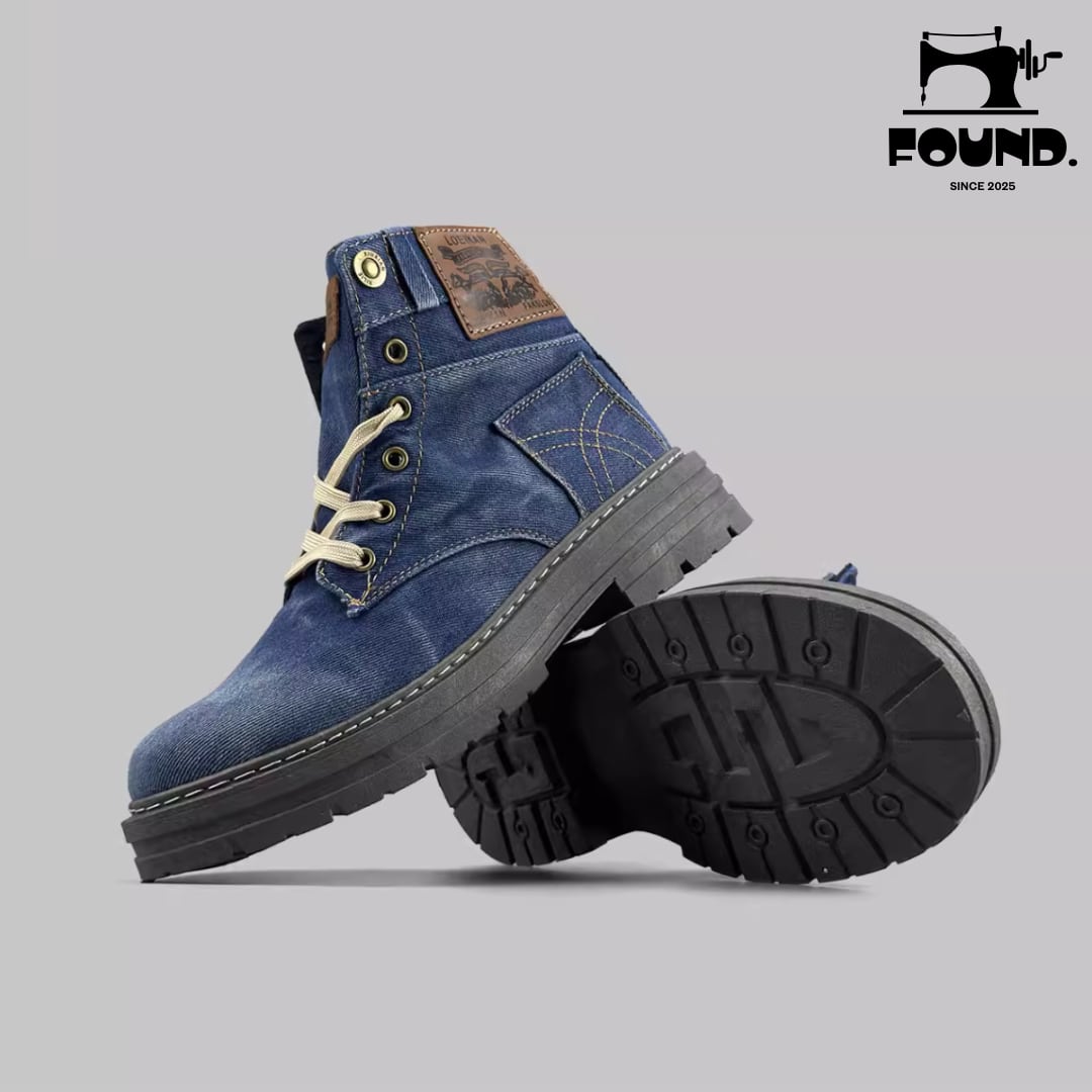 Denim Lace-up Martin Boots(FD135)