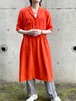 Vintage Orange Color Silk Dress