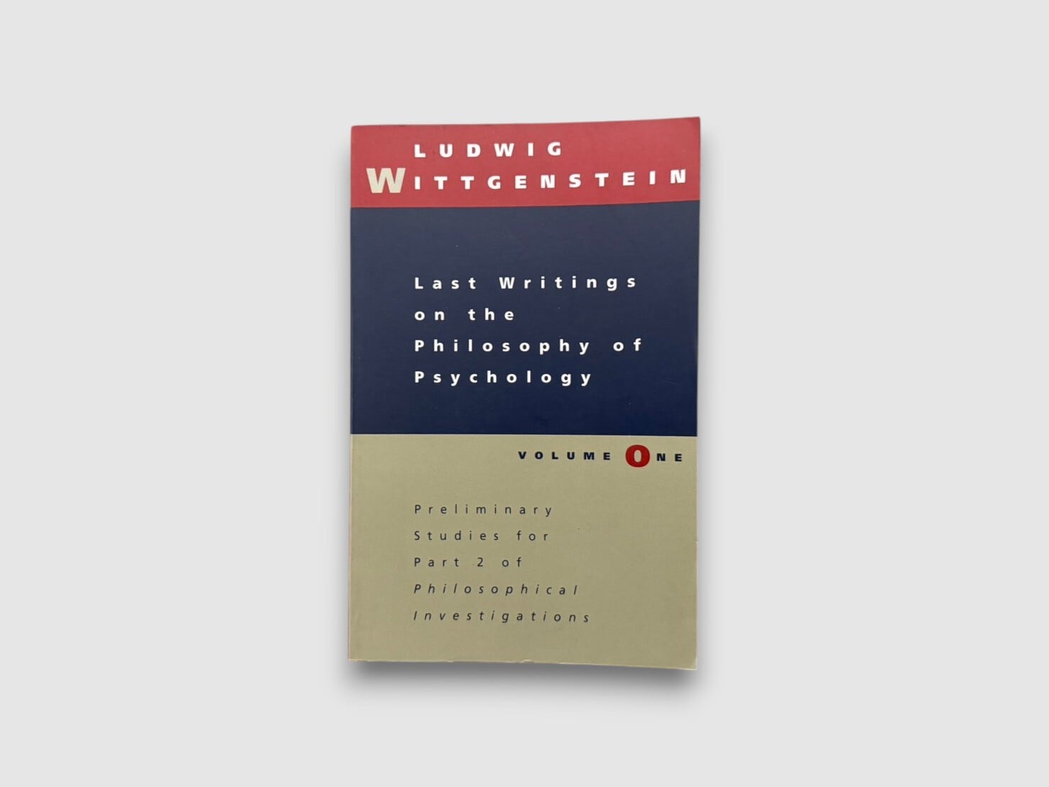 【SFF268】【PAPERBACK EDITION】Last Writings on the Philosophy of Psychology, Volume I(1990) /Ludwig Wittgenstein
